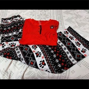 Dog Print Pajama Set (Size XL)